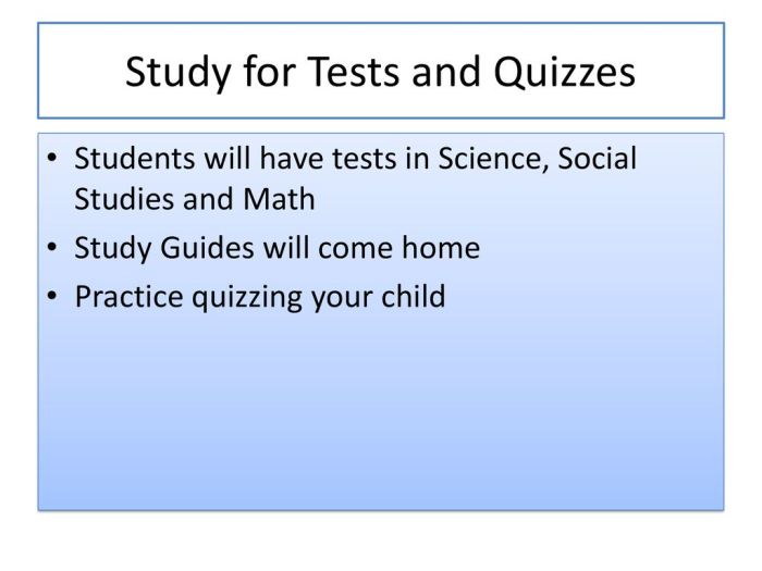 Mini Exams for Study Skills