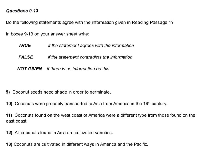 Mini Exams for True/False Questions