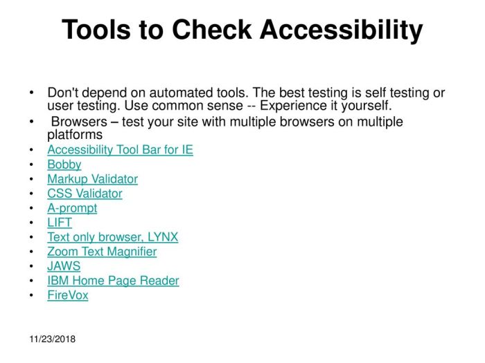 Mini Exams for Quiz Accessibility Tools