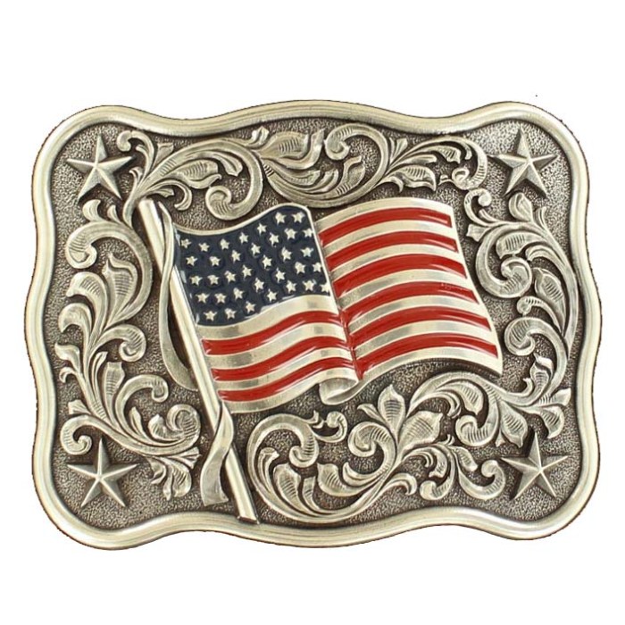 American flag belt buckle