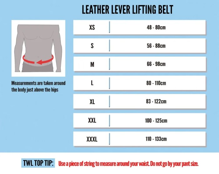 Men's belt sizes