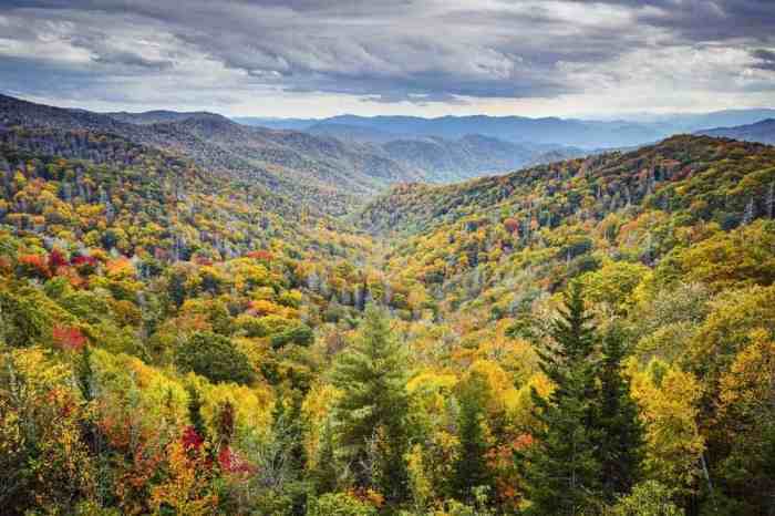 Smoky mountains great national park mountain valley wears entrance