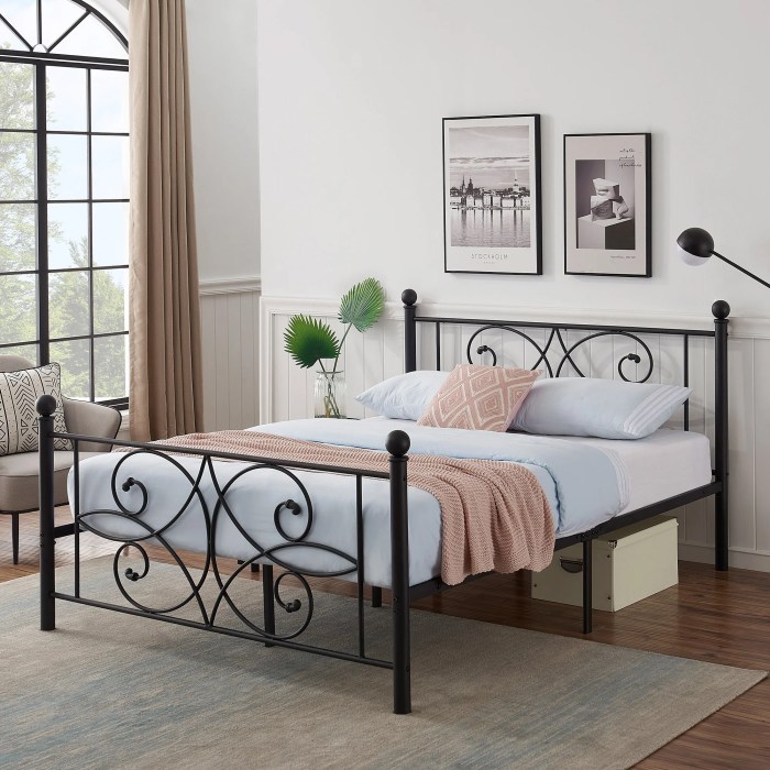 Wood platform bed frame full