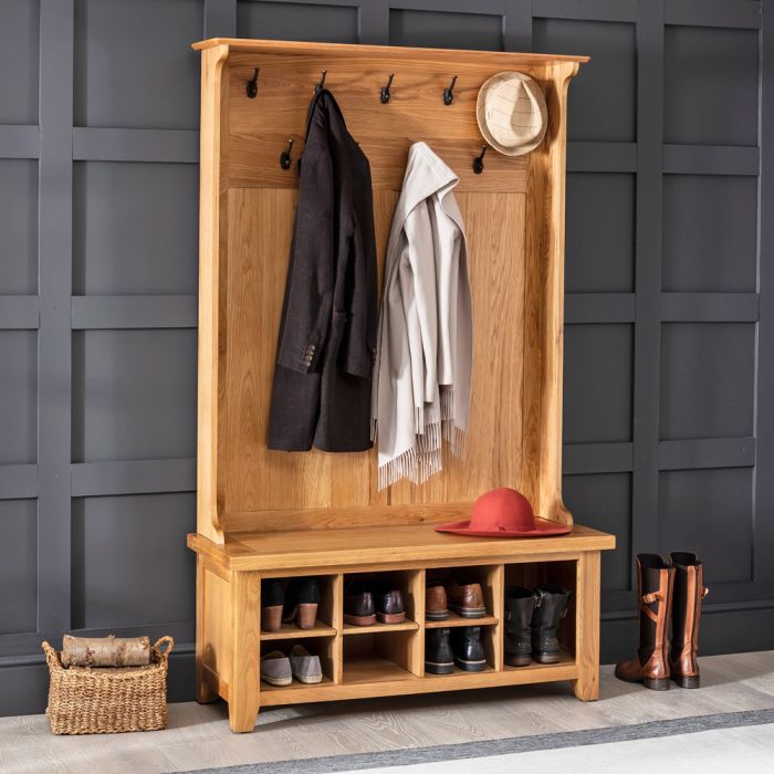 Hall Tree Bench with Shoe Rack and Coat Hooks: A Complete Entryway Solution