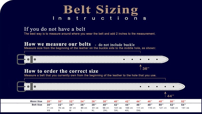 Belt size measure fitting created order help great get