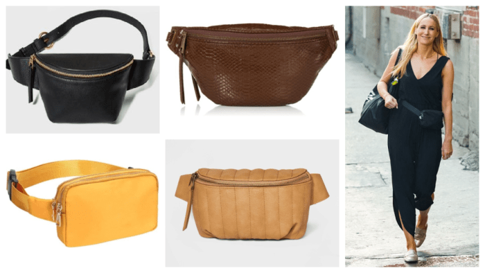 Leather belt bag for women