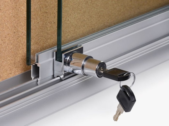 Sliding glass door lock with key