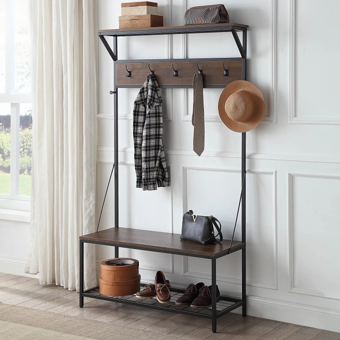 Modern Coat Rack: Hall Tree Bench with Sleek Design