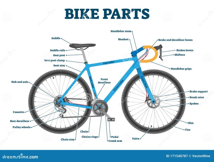 Parts of a mountain bike