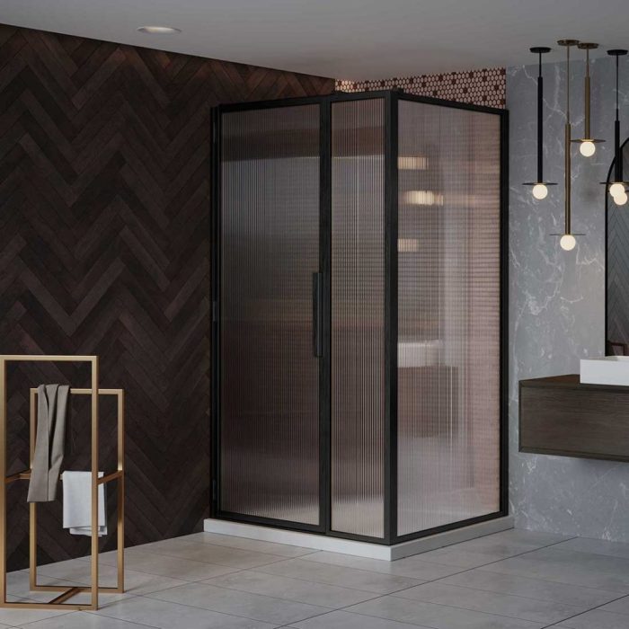 Black shower door