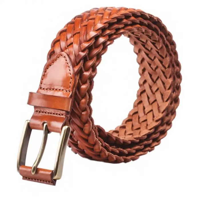 Belt braided leather