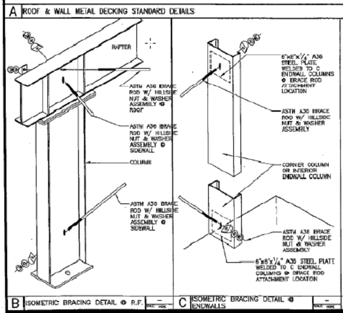 Diagonal brace steel