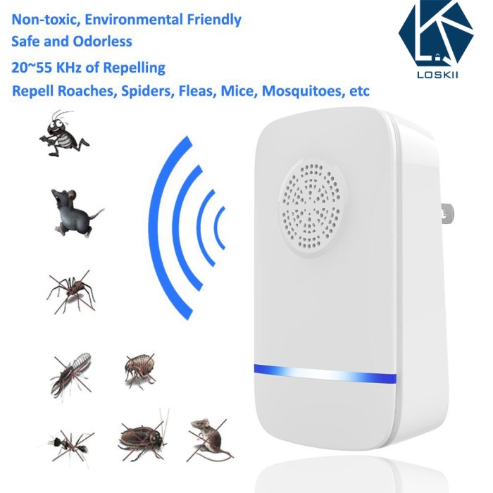 Repellent devices (ultrasonic repellers, fans)