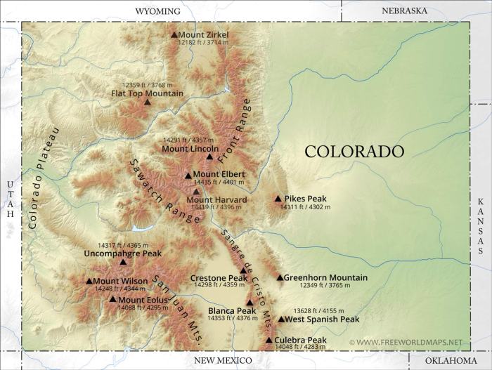 Co mountain ranges map