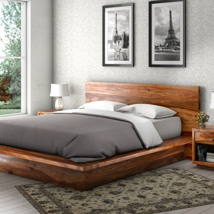 Wood bed frame king