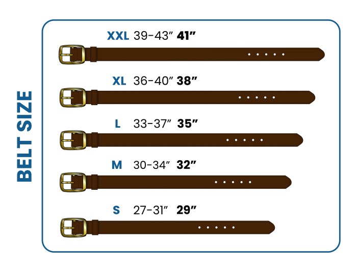 Men's belt sizes