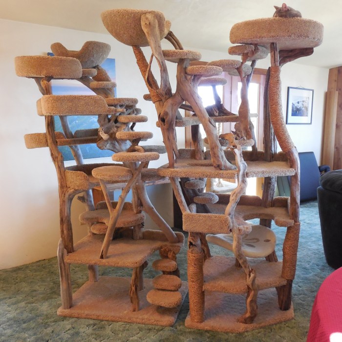 Wooden cat tower