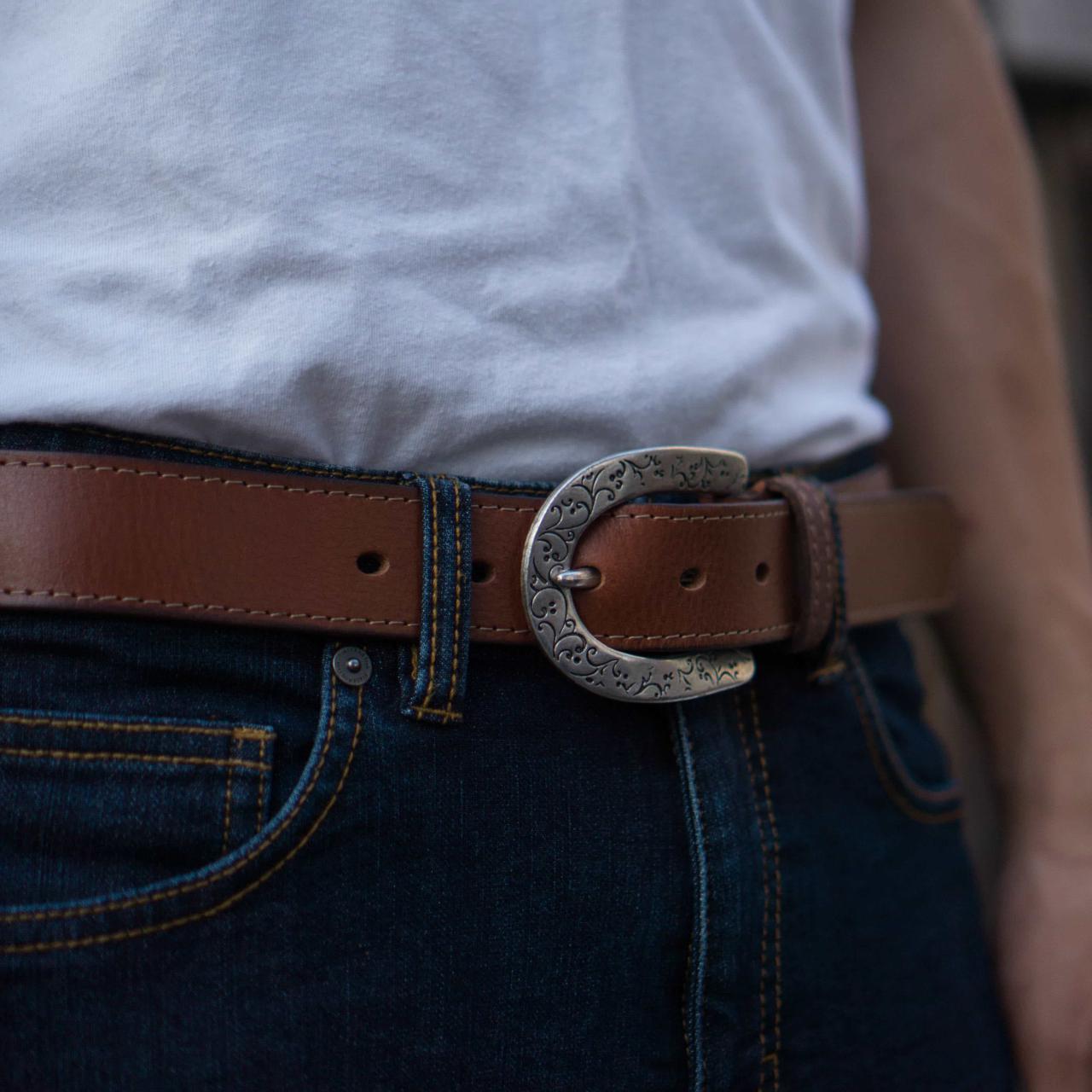 Brown western belt