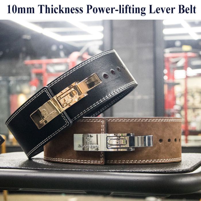 Weight lifting belt lever