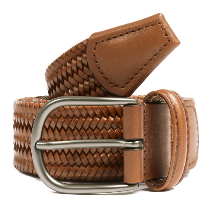 Belt braided leather