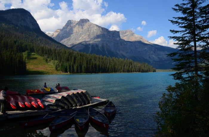 Kayaking rocky mountains