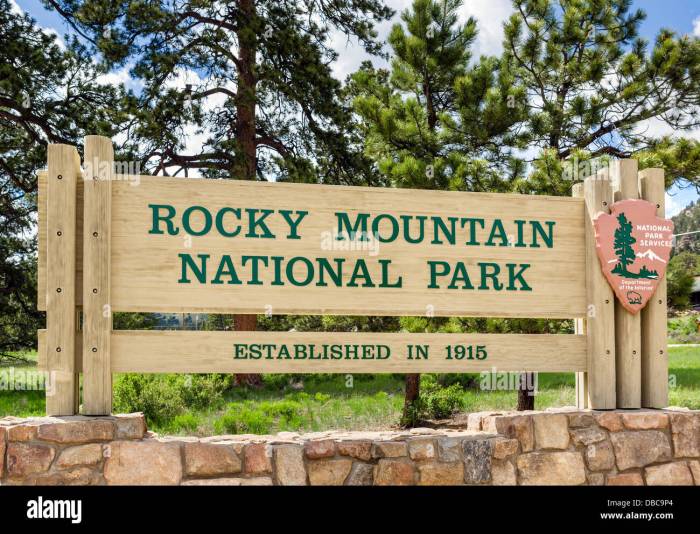 Rocky mountain national park sign