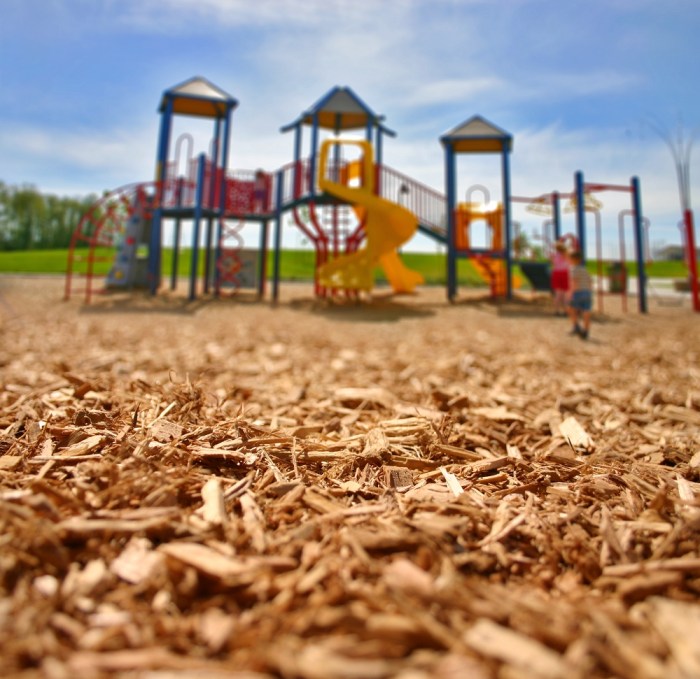 Wood chips play area