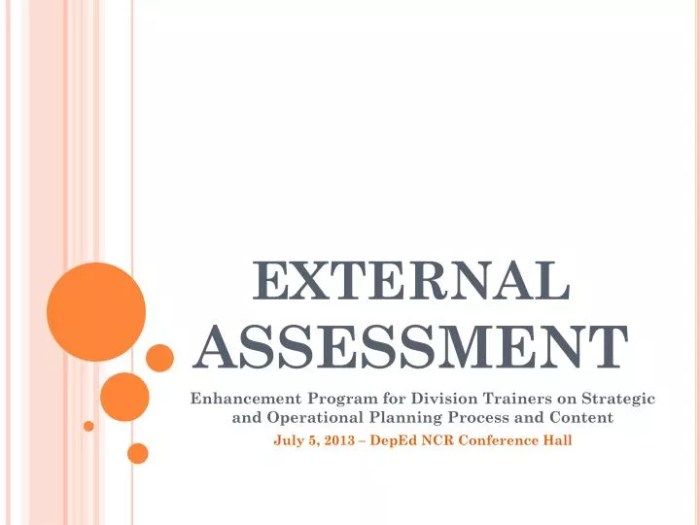 External assessment methods internal