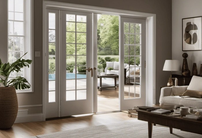 Glass french doors