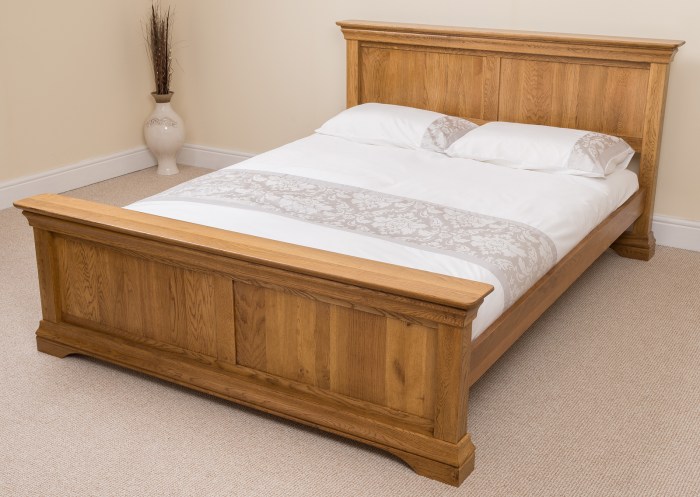 Bed french double rustic king frame size oak solid super wood ebay furniture kingsize bedroom