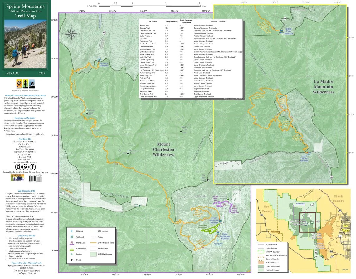 Springs in white mountains nevada map