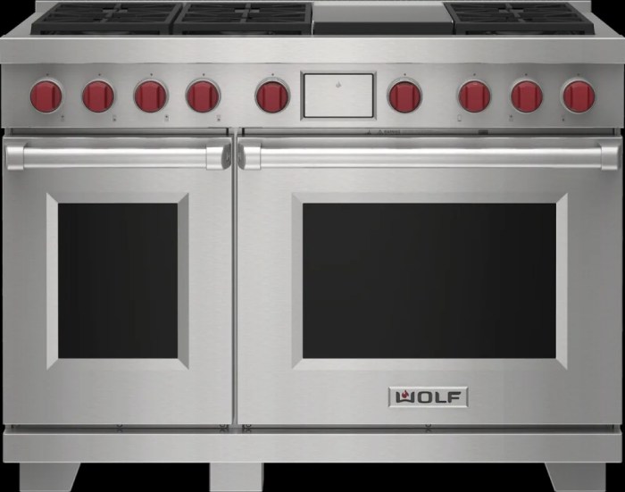 Wolf range 36 gas inch ranges griddle dual fuel professional electric burner oven red knobs appliances built pro infrared kitchen