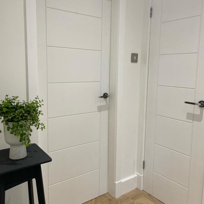 White interior door