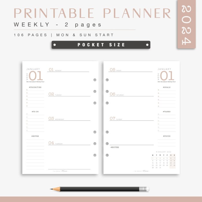 Pocket planner 2024