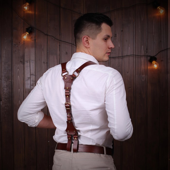 Suspenders belt loops attach snap trigger