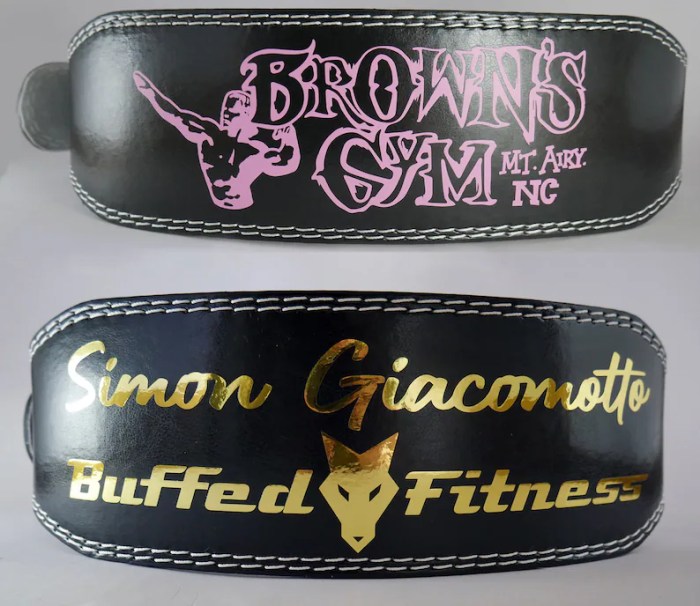 Personalized weight lifting belt