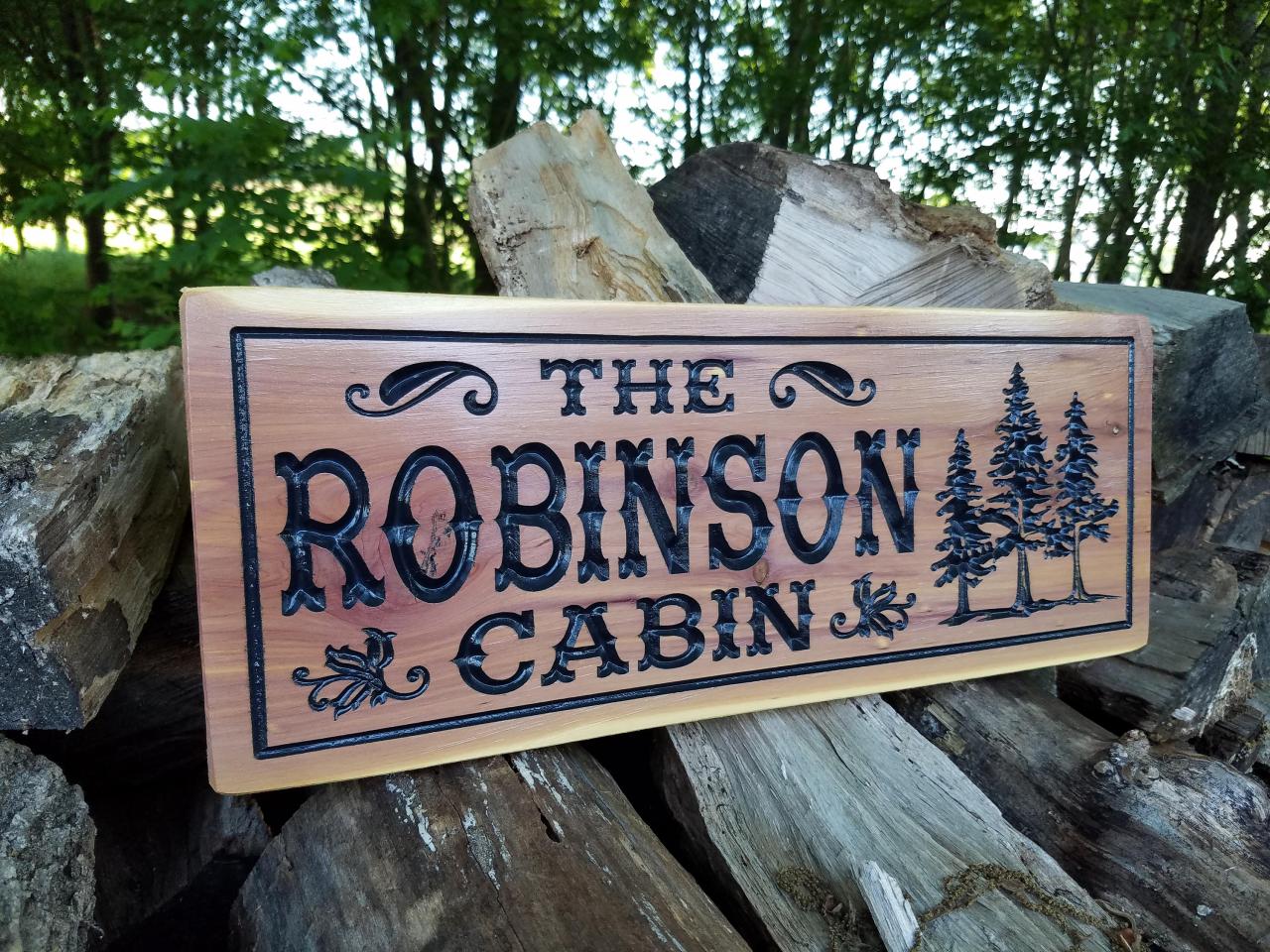 Wooden name signs