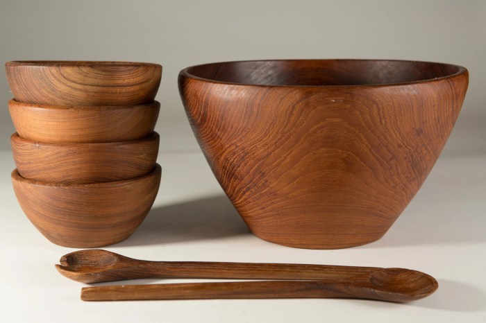 Salad bowl wood set piece bamboo walmart servers lipper