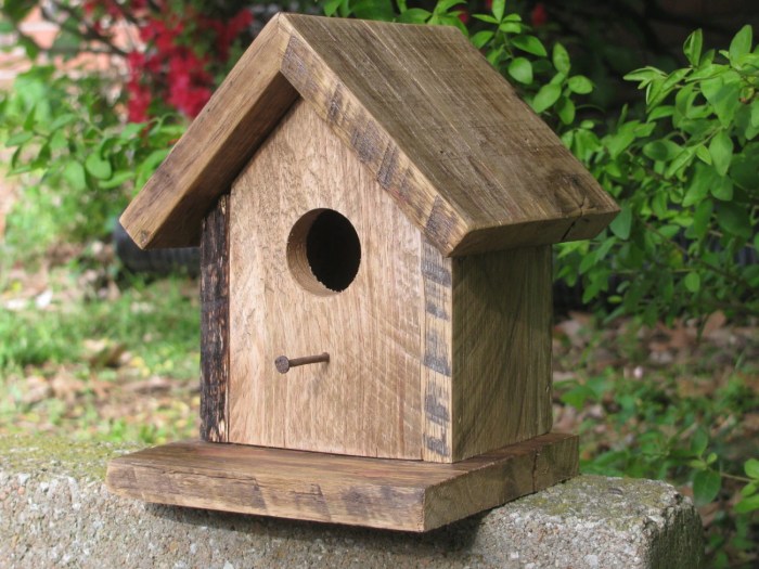 Wooden bird houses