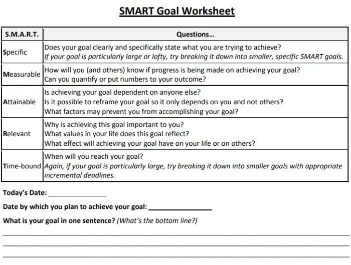 Mini Exams for Goal Setting