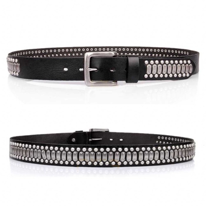 Belt studded punk mens leather rock metal belts studs wear