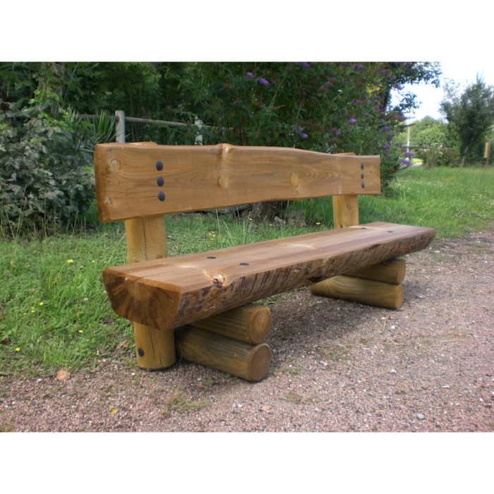 Solid wood bench