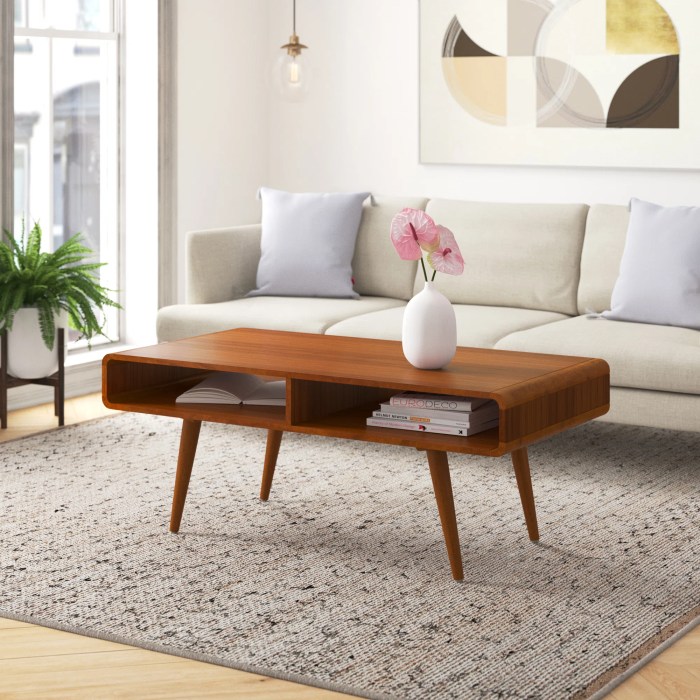 Contemporary wood coffee table