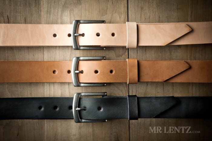 Men's leather dress belt