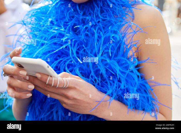 Blue feather dress