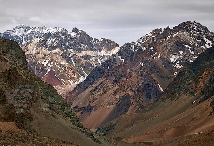 Tallest mountains in south america