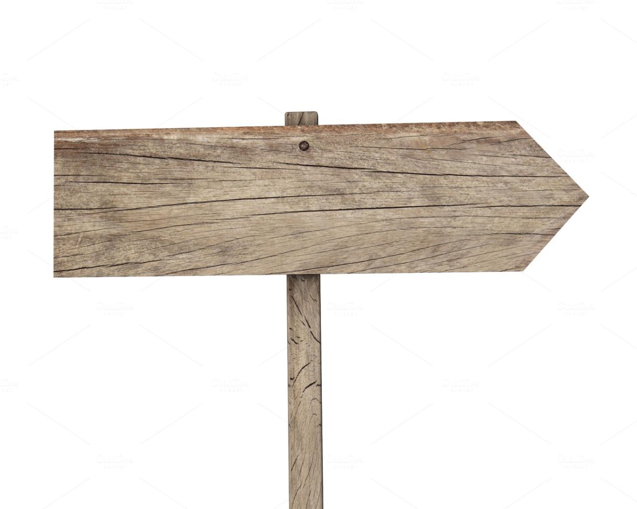 Wooden sign post