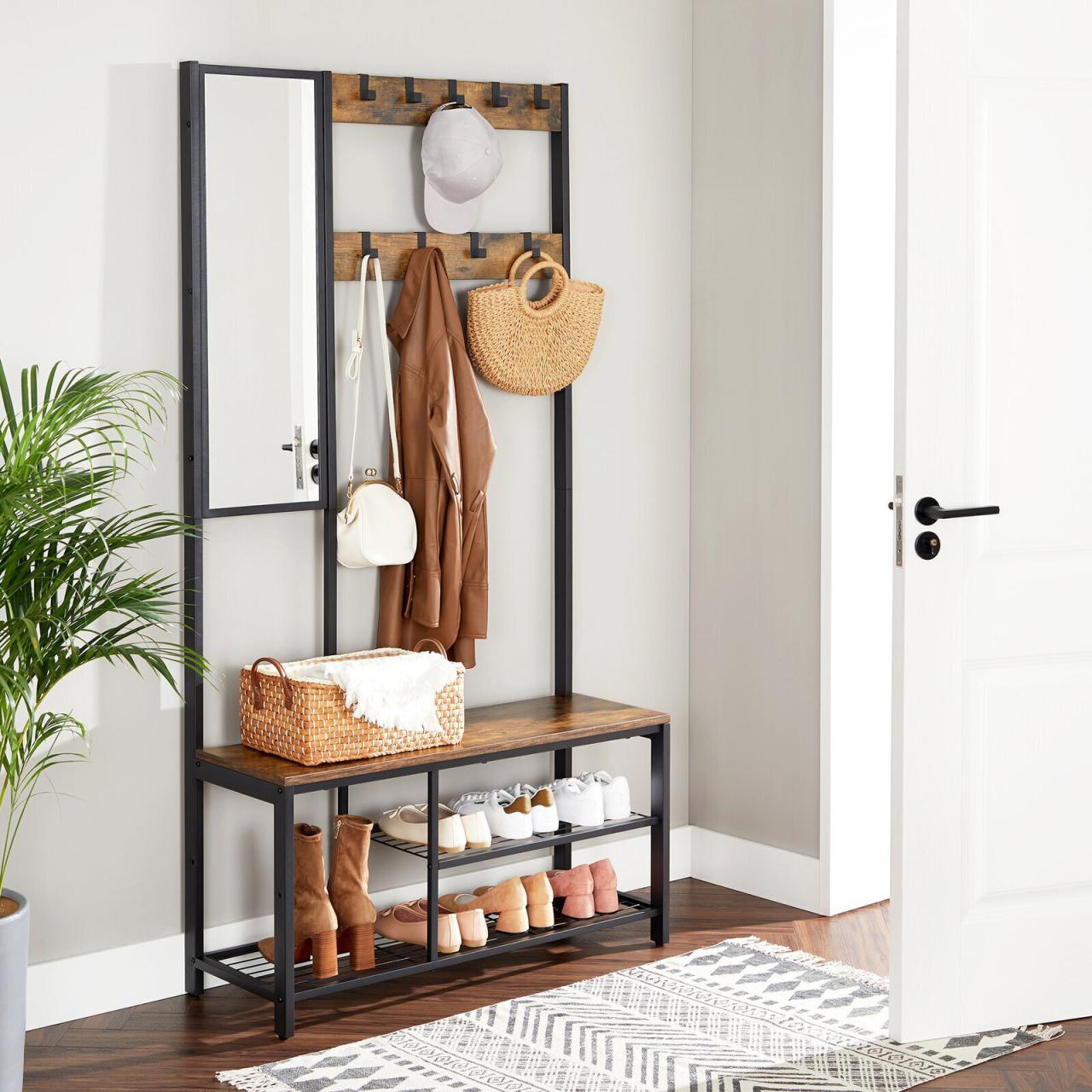 Hall tree entryway storage mirror small bench entry trees narrow saved furniture mini hayneedle living richland hallway espresso