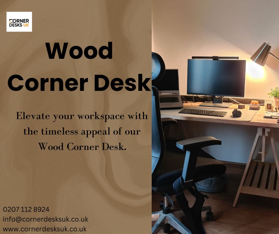 Corner wood desk