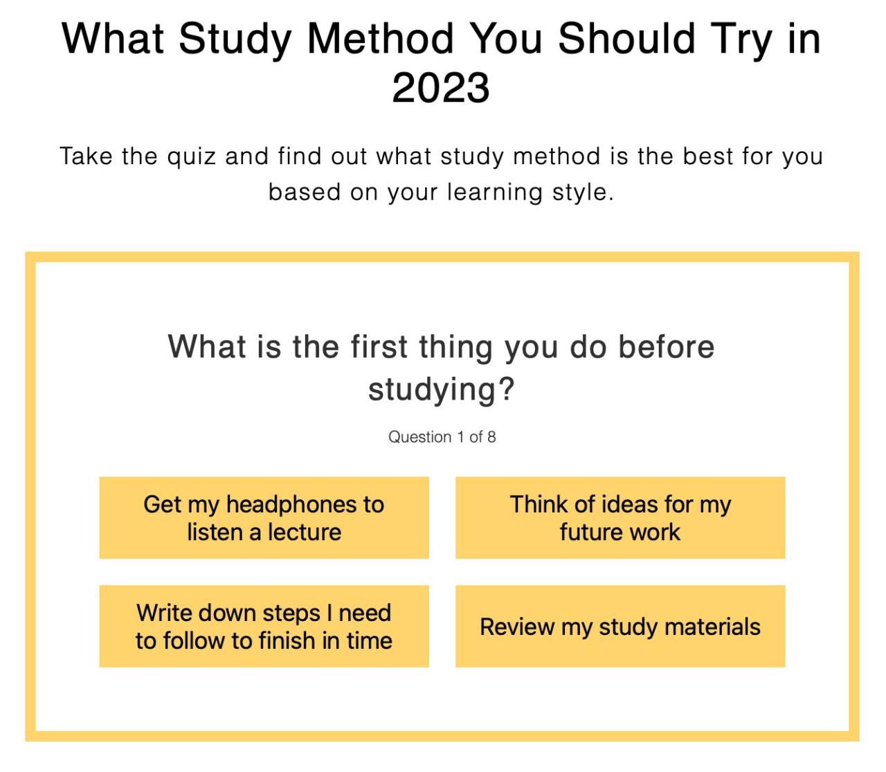 Mini Exams for Adaptive Quizzes